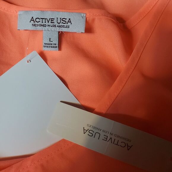 NWT Active USA Orange Tank Top (L) - Picture 5 of 6
